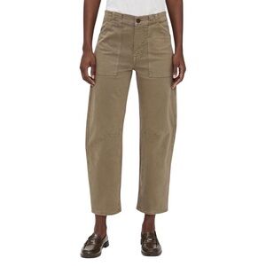 Abercrombie & Fitch Women's 4 Corduroy baggy workwear pants washed olive/khaki